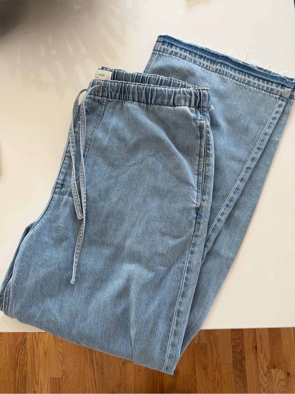 rag & bone Light Blue Relaxed Drawstring Jeans